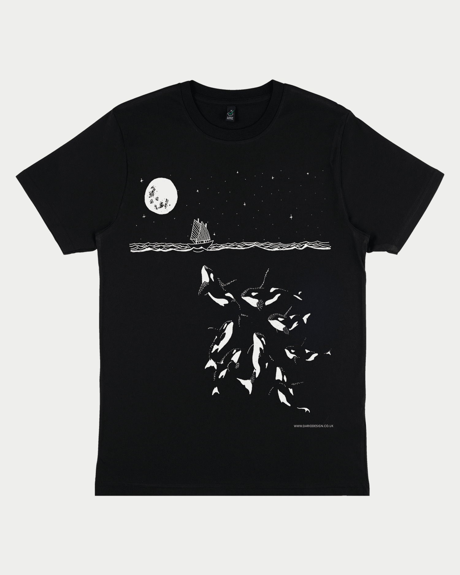 Midnight Orca - Killer Whale T-shirt. Organic cotton tee