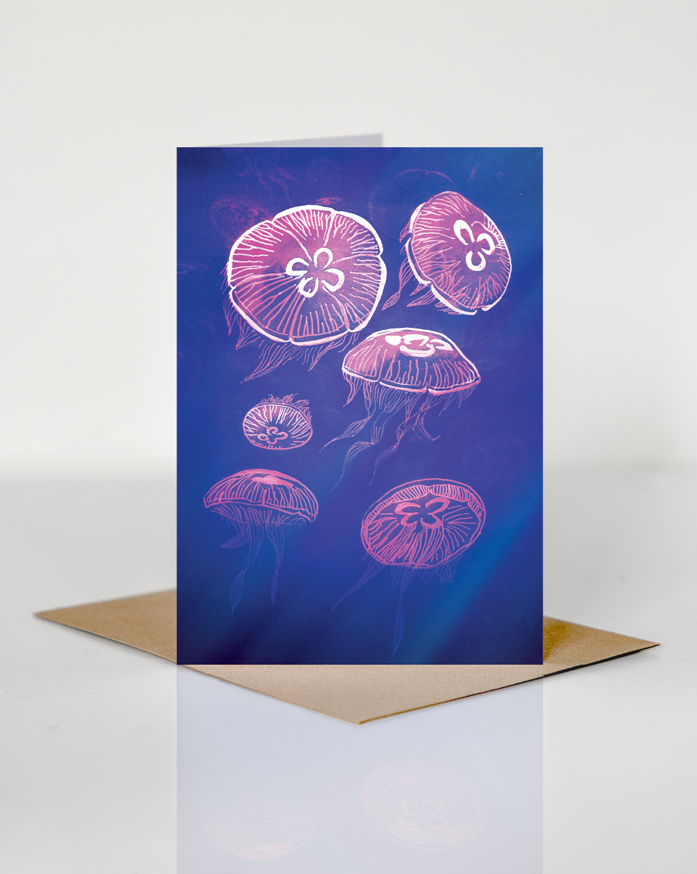 Moon Jellyfish - A6 Greeting Card