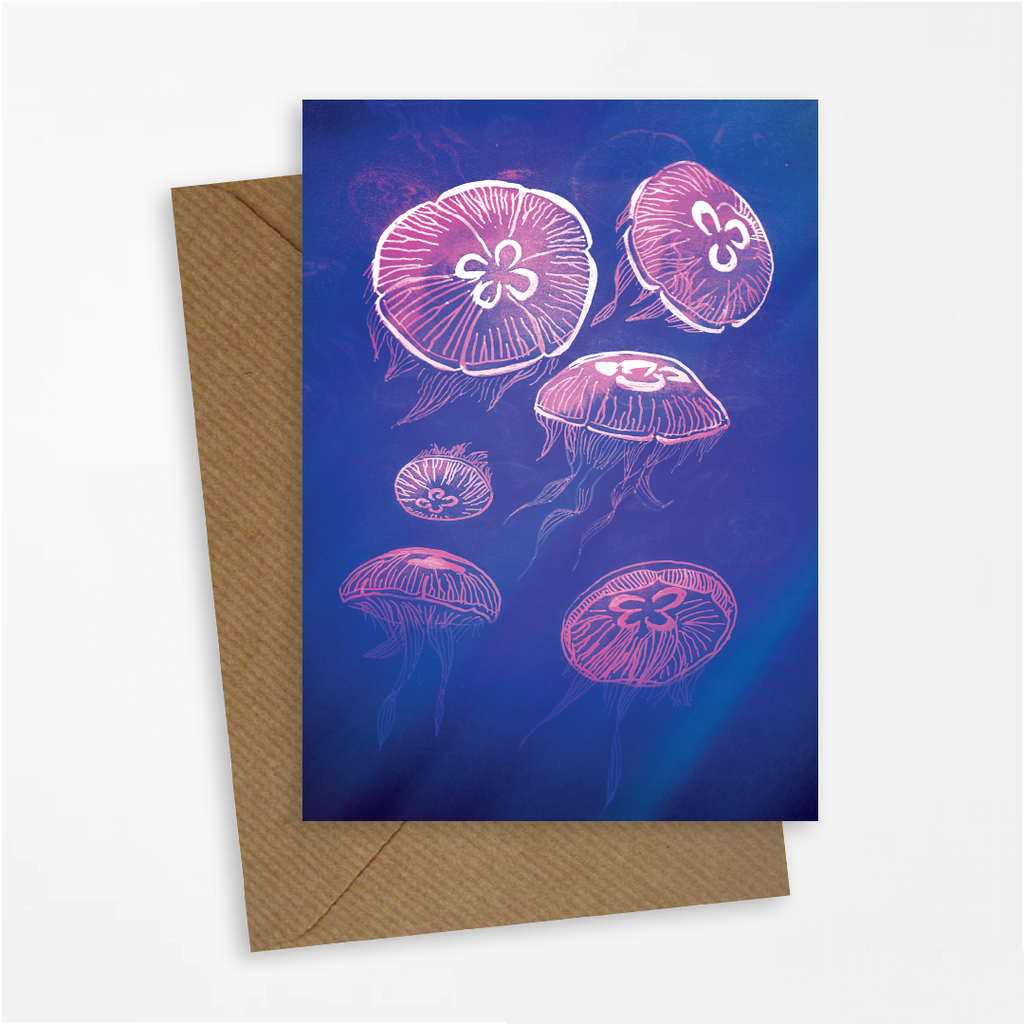 Moon Jellyfish - A6 Greeting Card