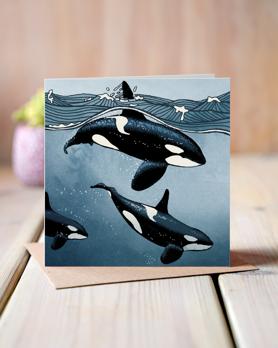Orca Pod - Greeting Card
