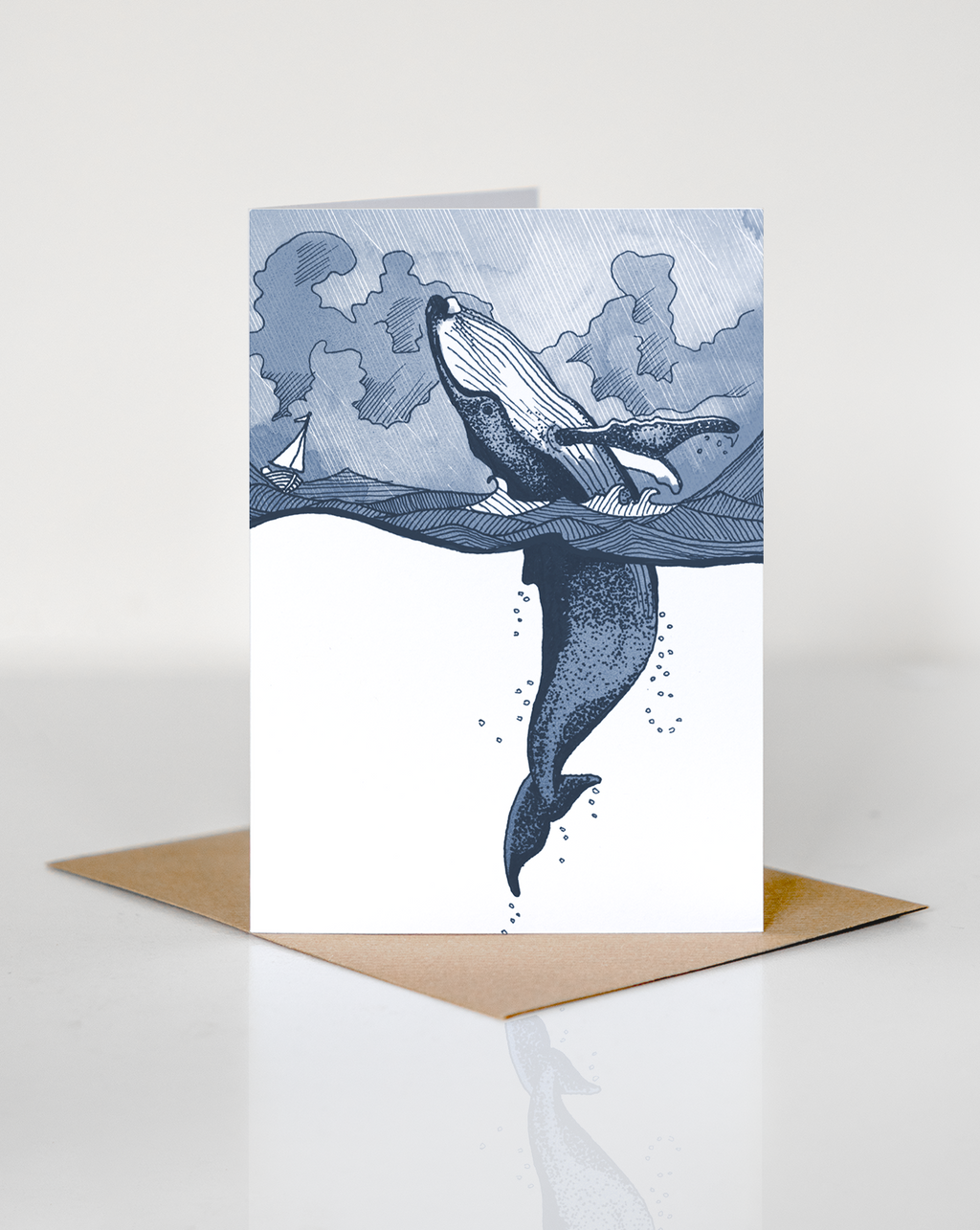 A6 Greeting Card - Humpback Whale in Stormy Seas