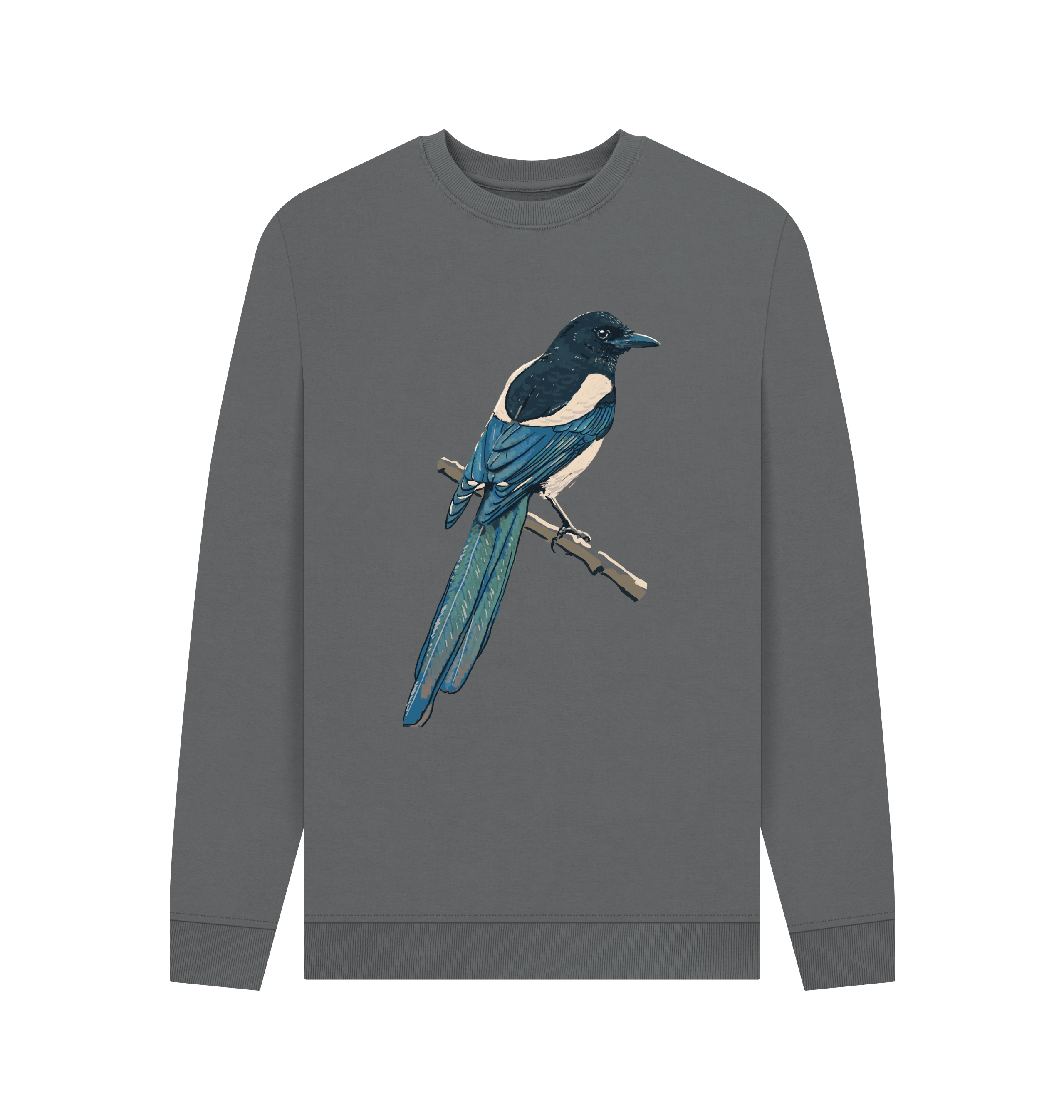 Slate Grey Printed Sweater Front