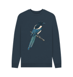 Navy Blue Printed Sweater Front