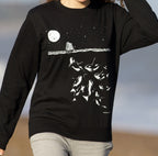 Midnight Orca Sweatshirt. Screen printed killer whale illustration