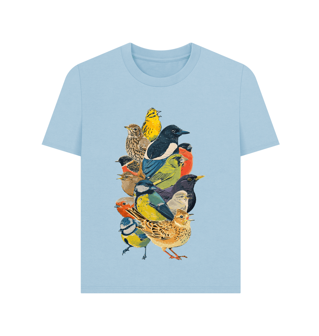 Milky Blue Printed T-shirt Front