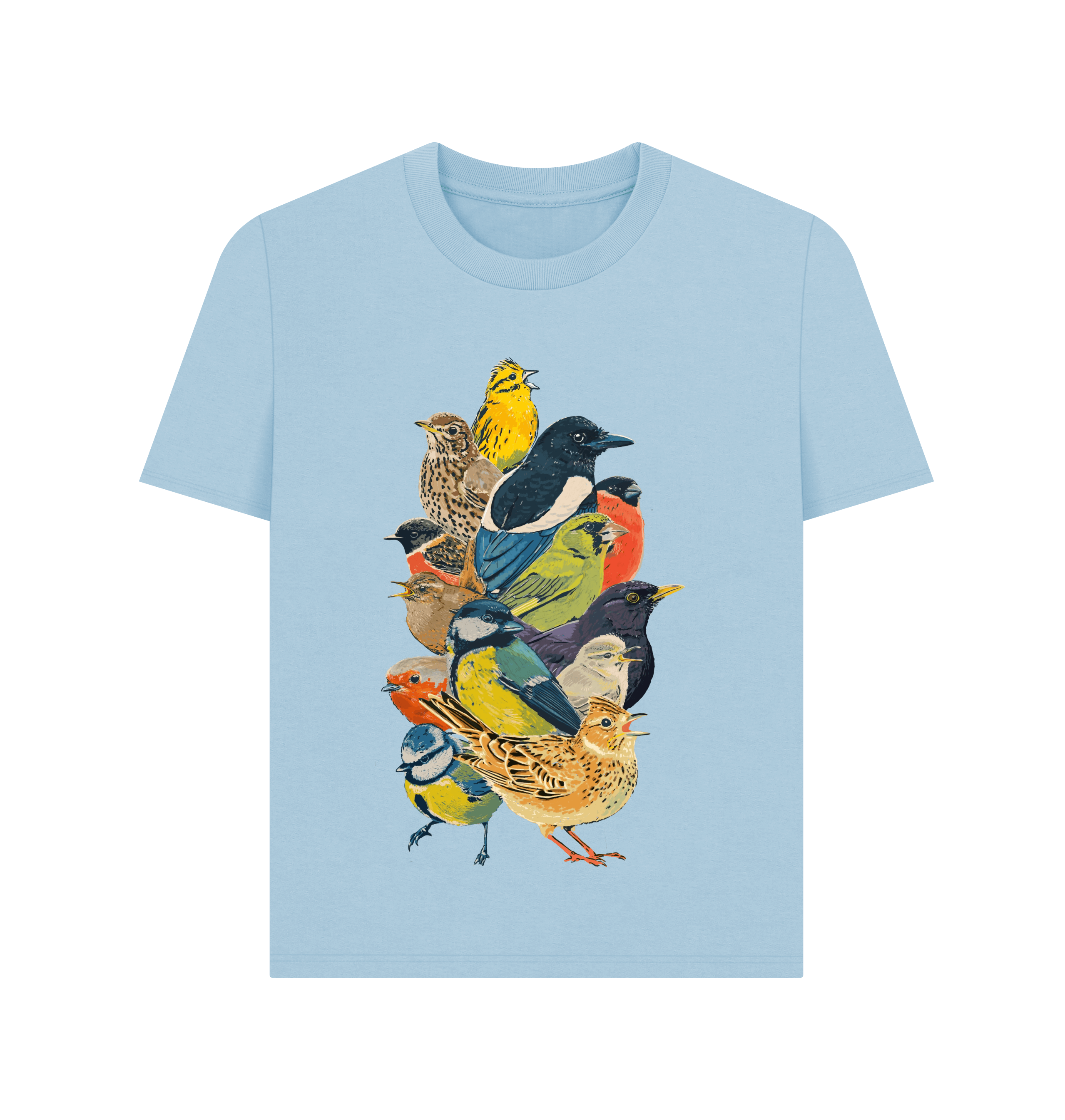 Milky Blue Printed T-shirt Front