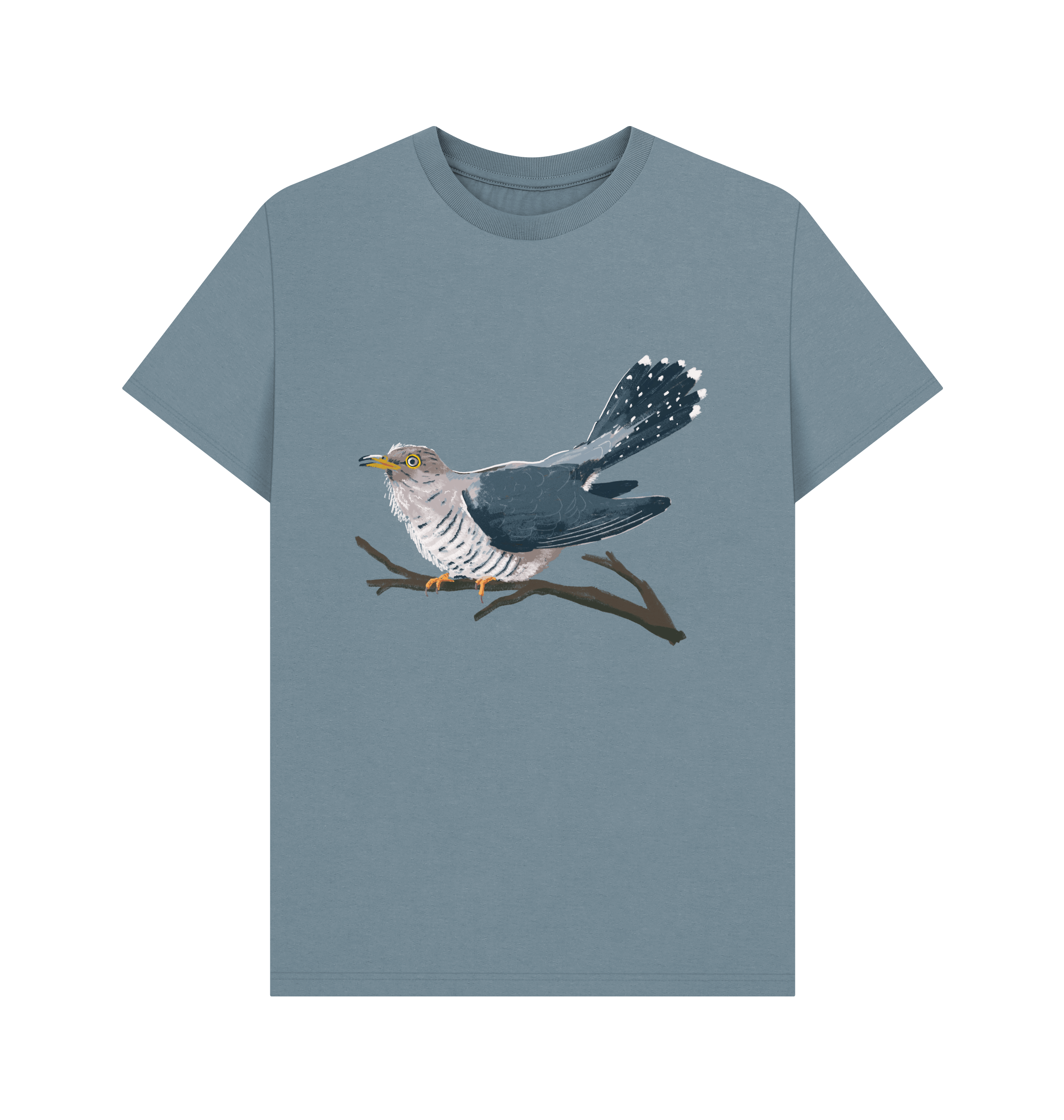 Stone Blue Printed T-shirt Front