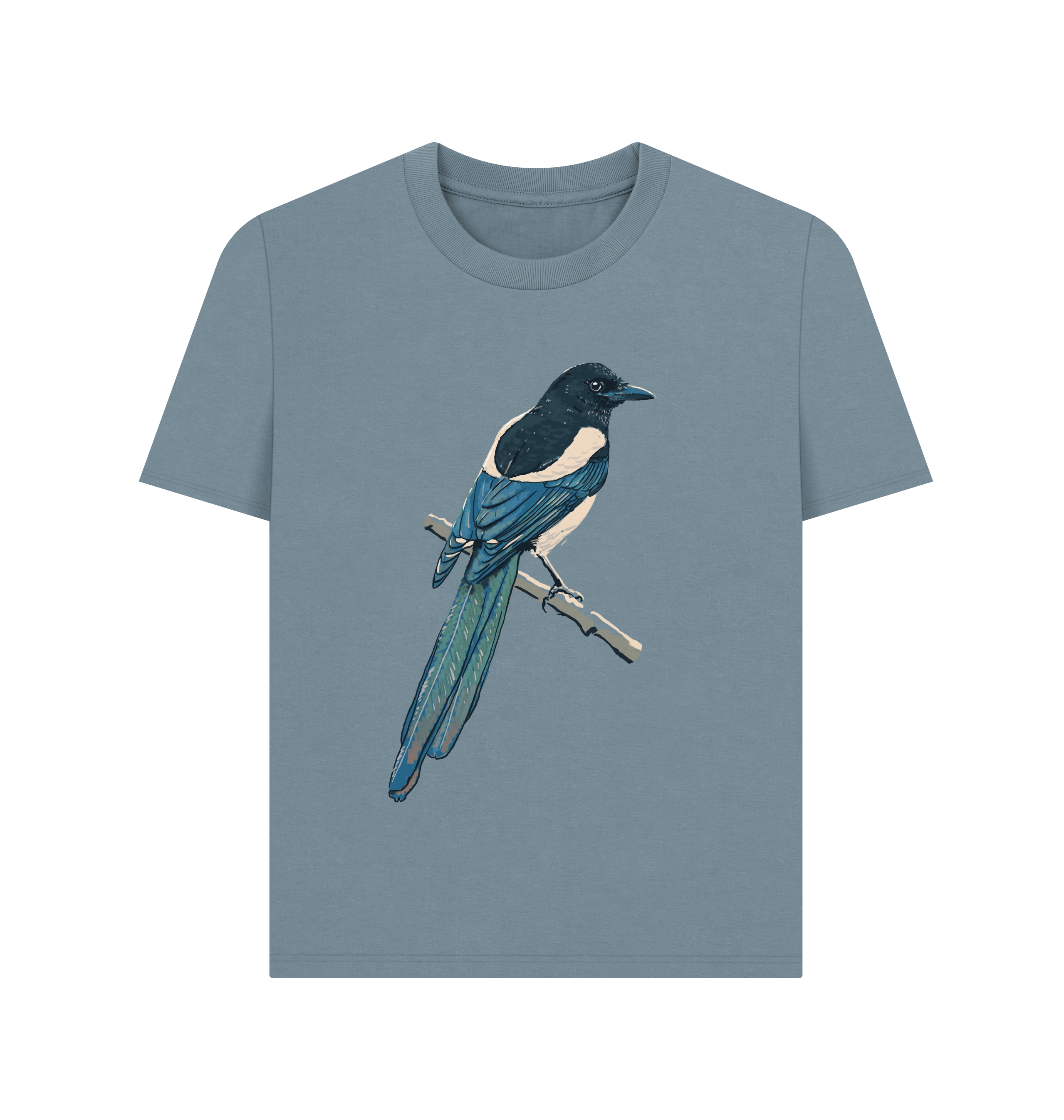 Stone Blue Printed T-shirt Front