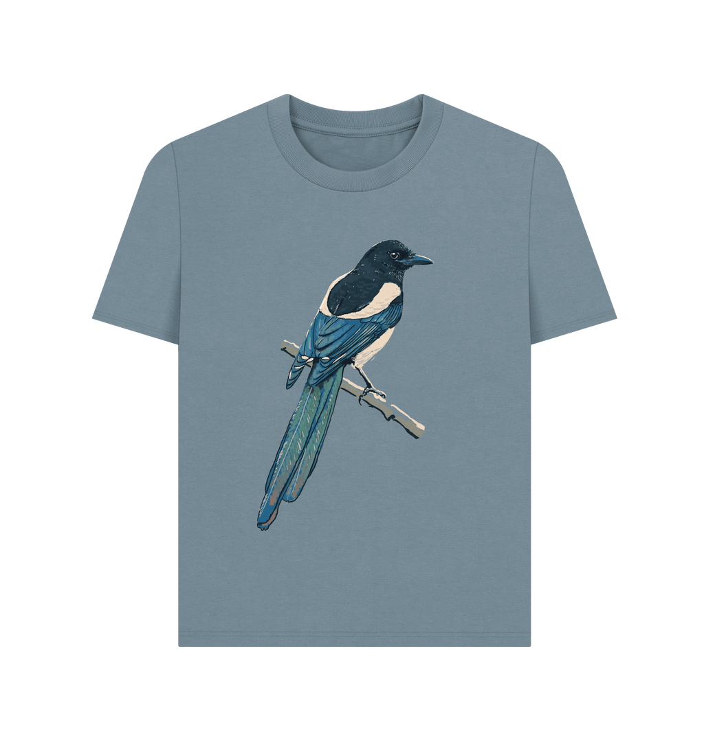 Stone Blue Printed T-shirt Front