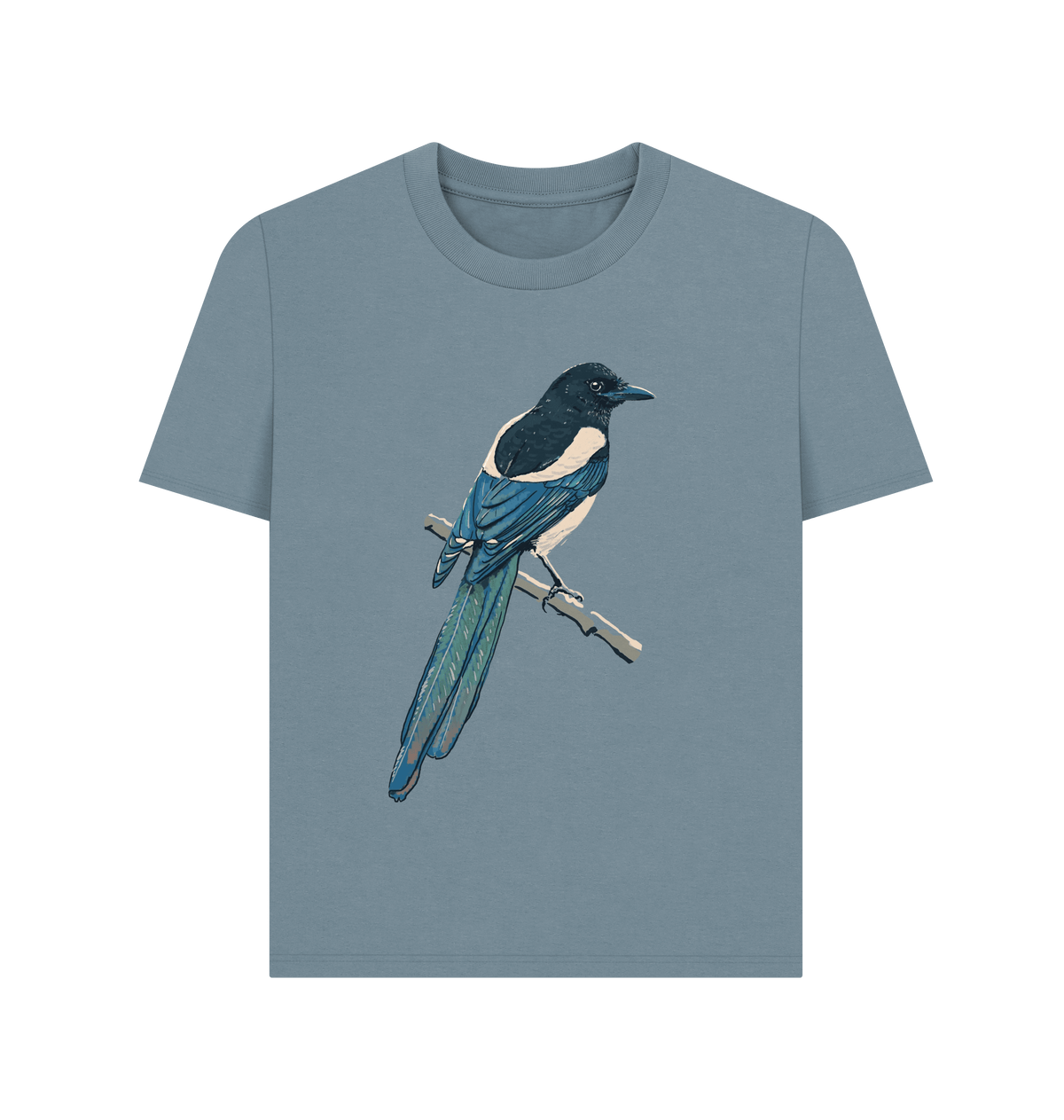 Stone Blue Printed T-shirt Front