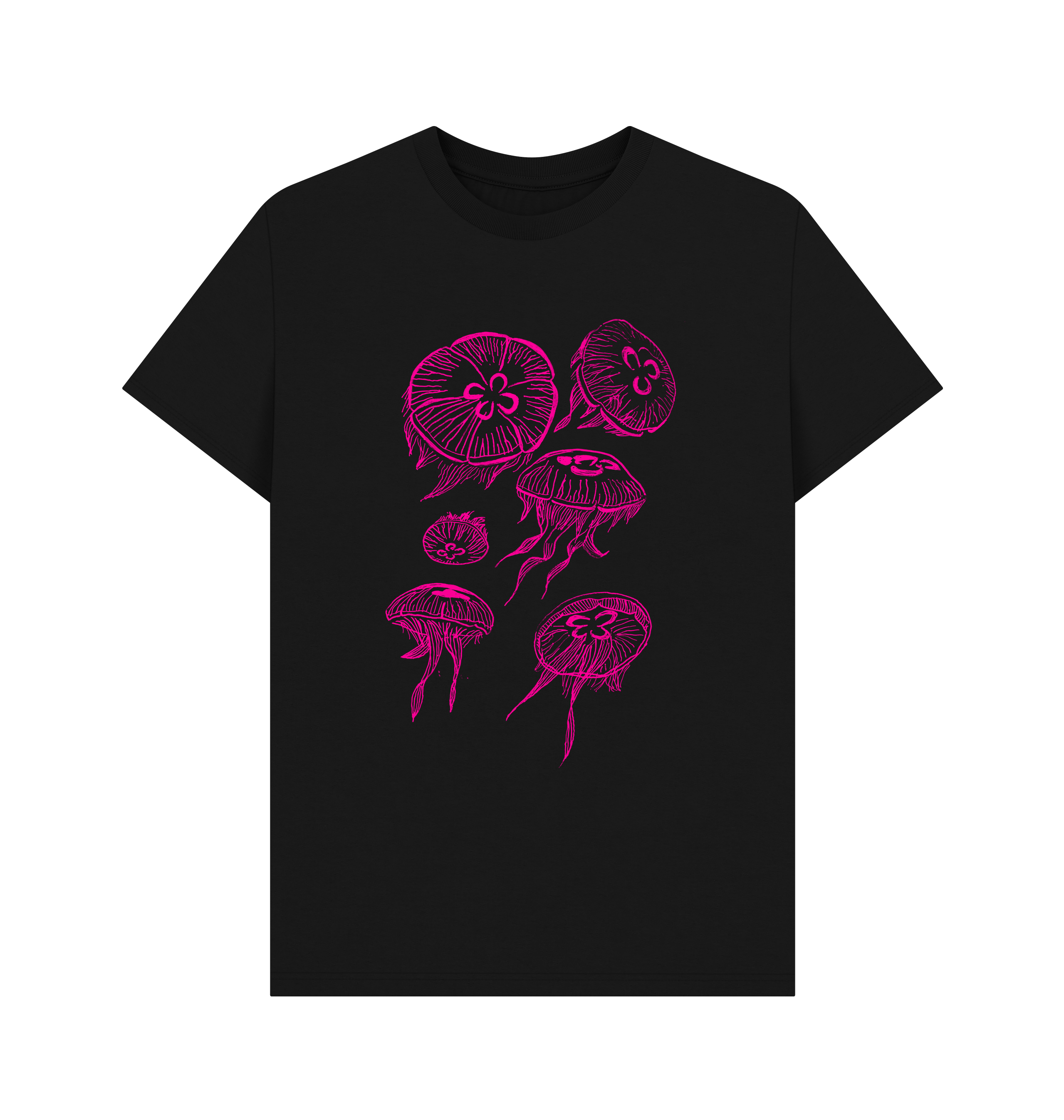 Black Printed T-shirt Front