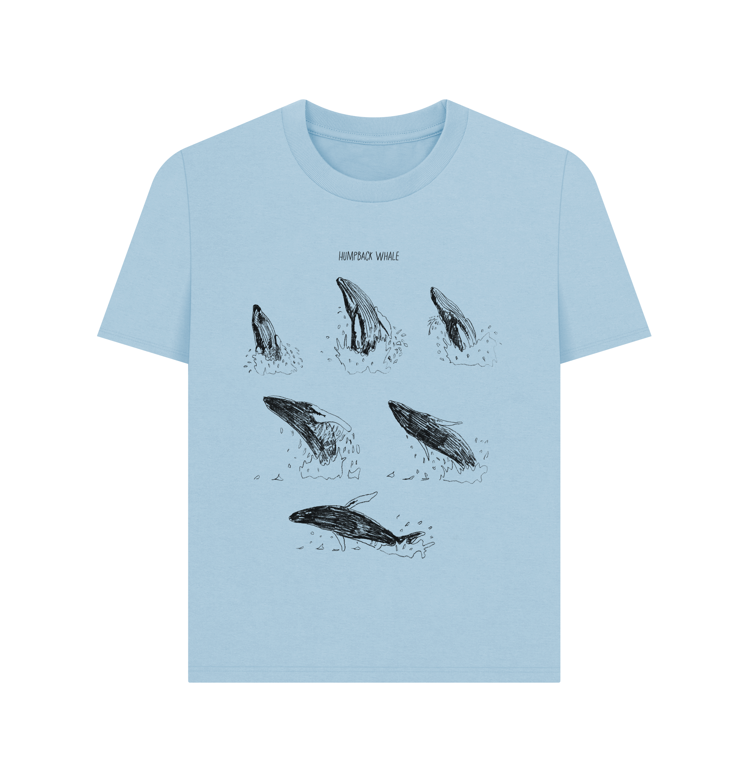 Milky Blue Printed T-shirt Front