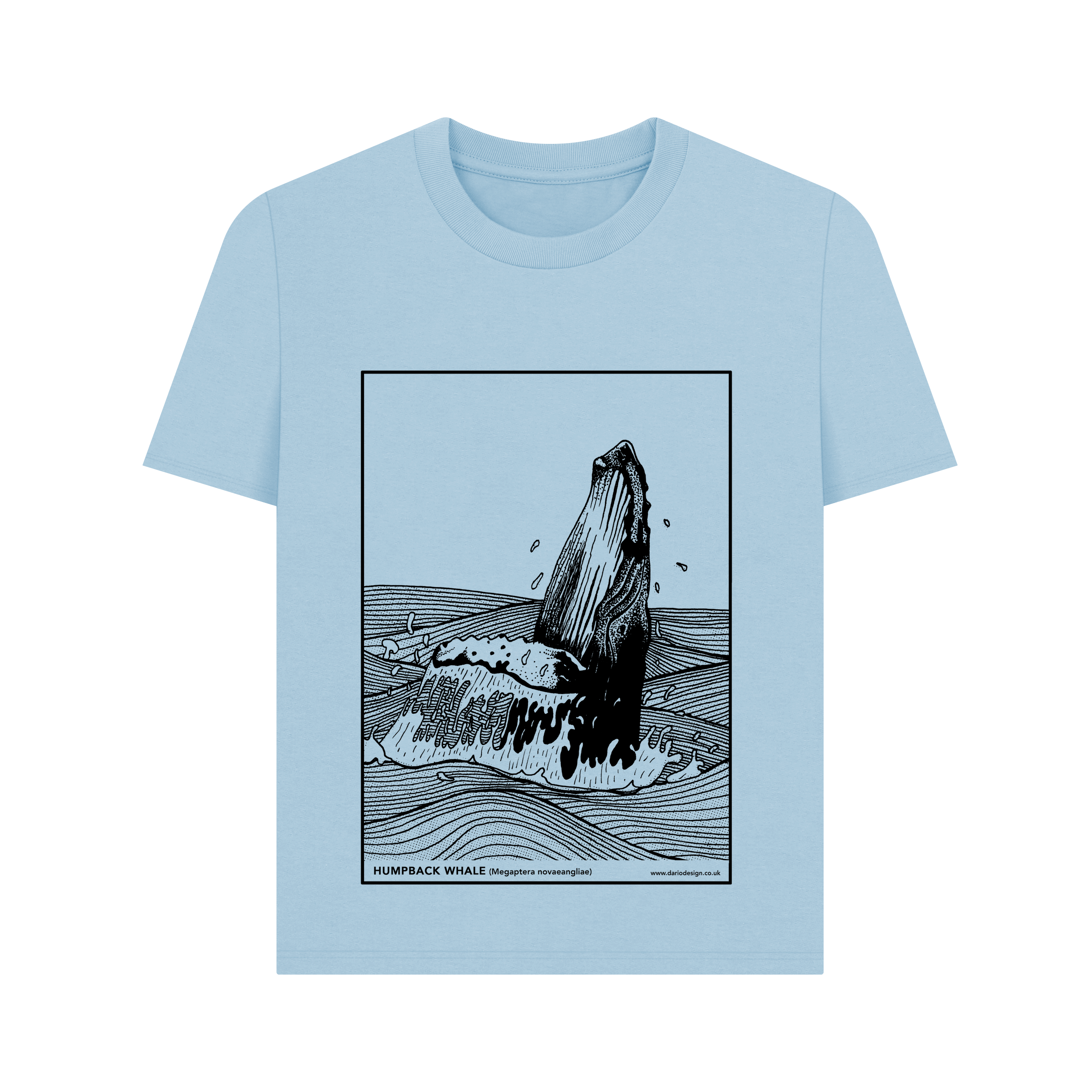 Milky Blue Printed T-shirt Front