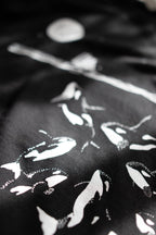 Midnight Orca Sweatshirt. Screen printed killer whale illustration