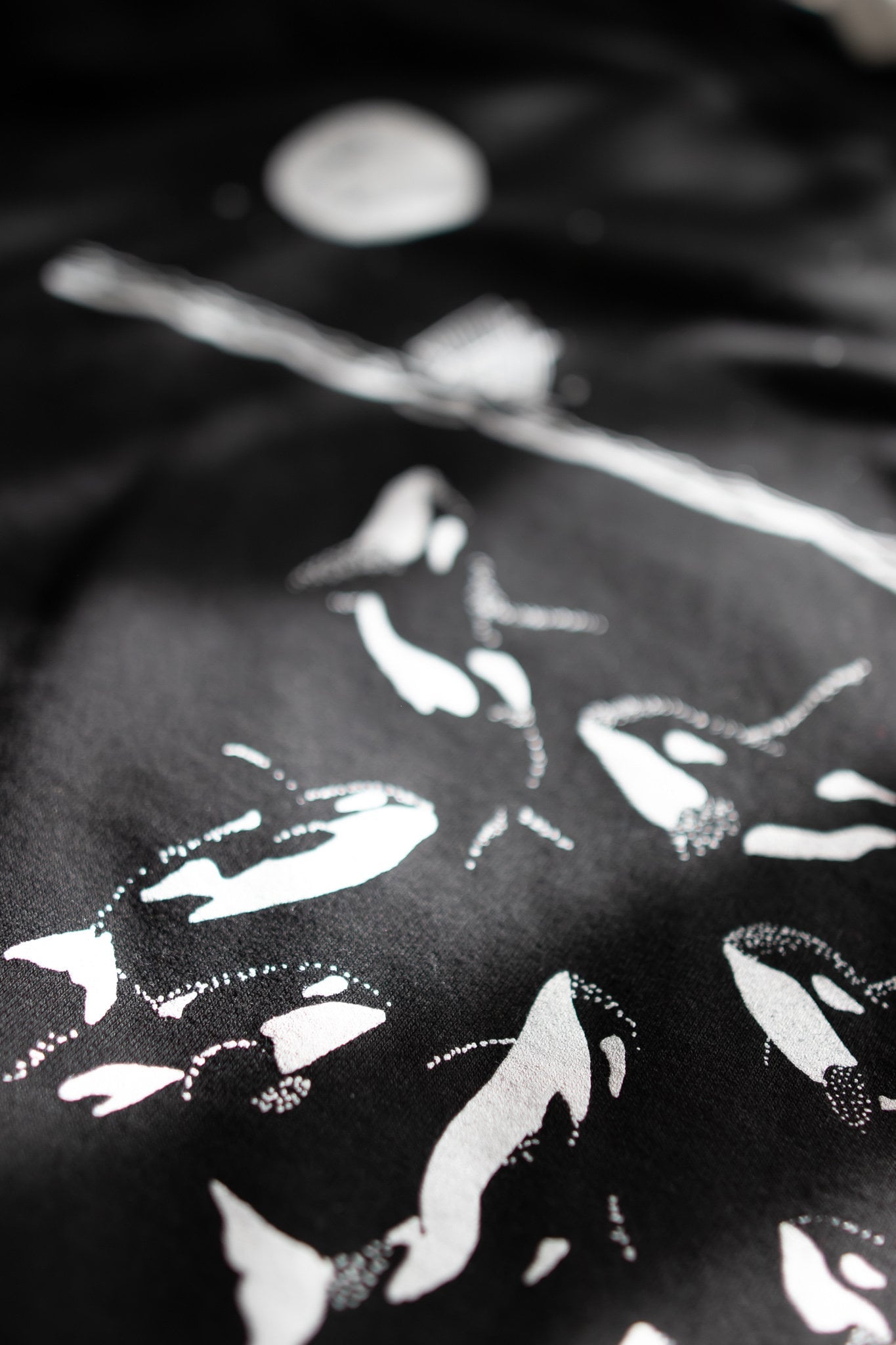 Midnight Orca Sweatshirt. Screen printed killer whale illustration