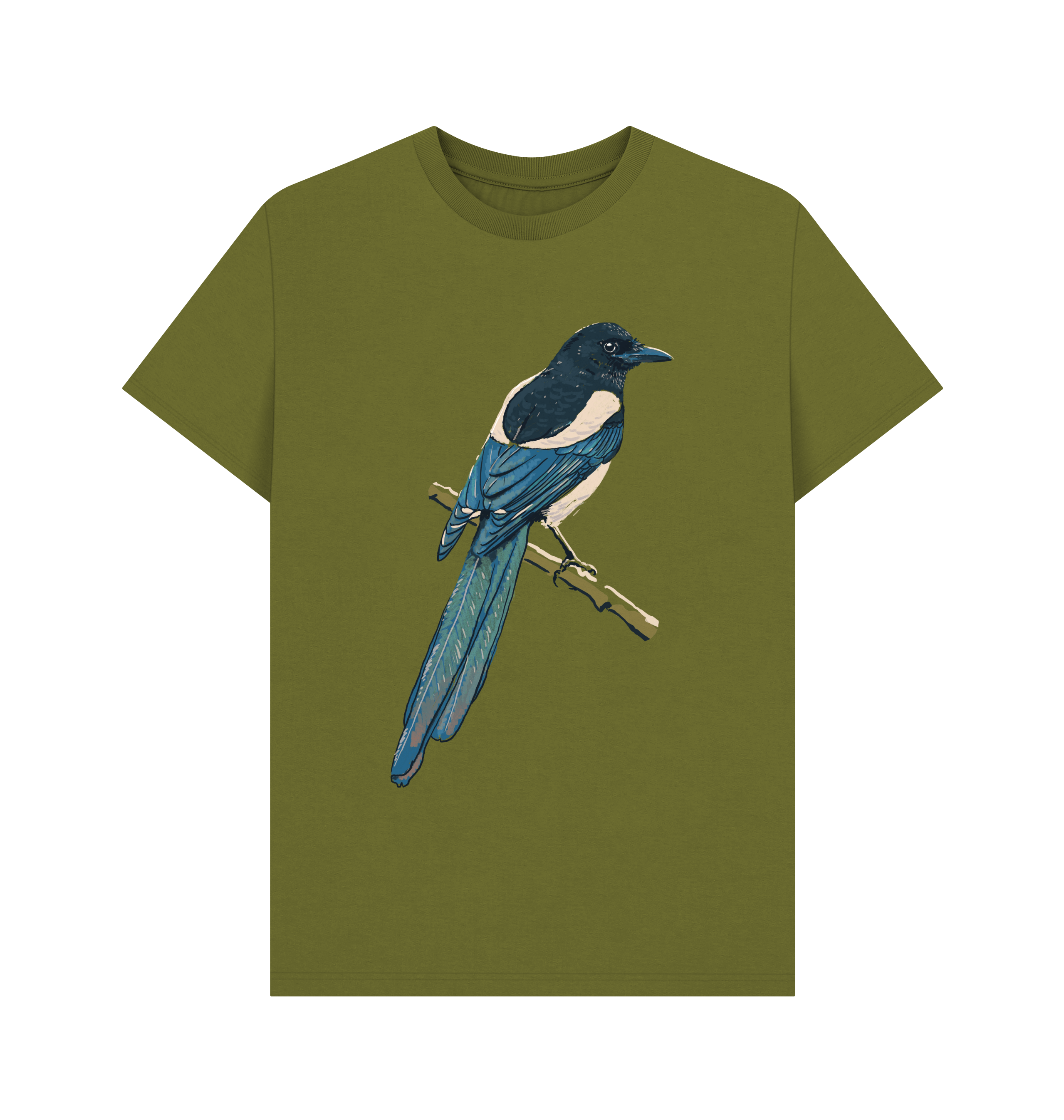 Moss Green Printed T-shirt Front