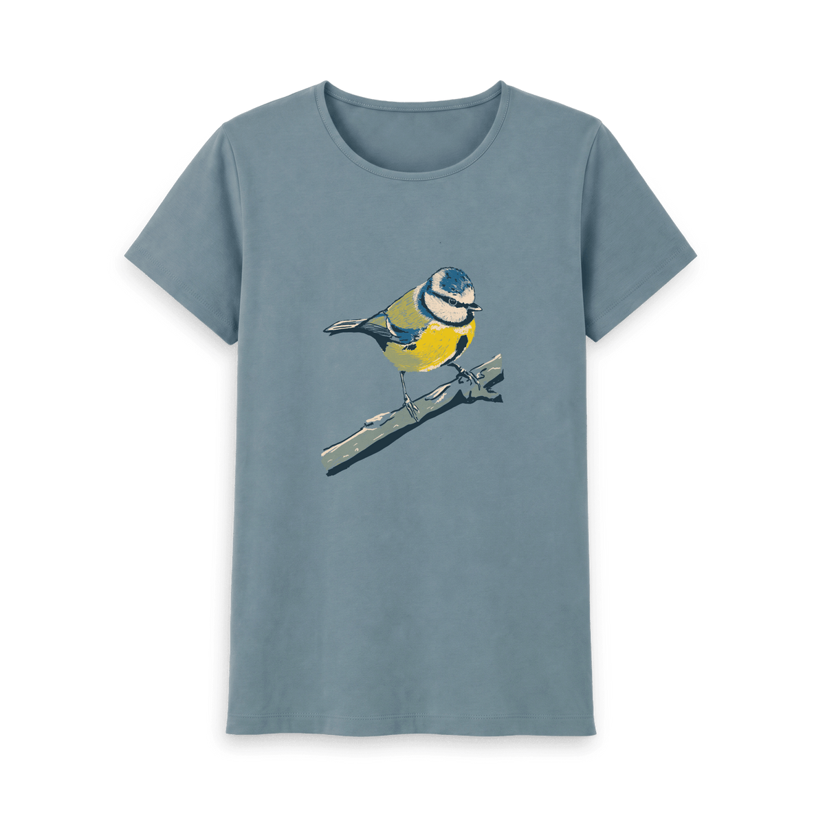 Stone Blue Printed T-shirt Front
