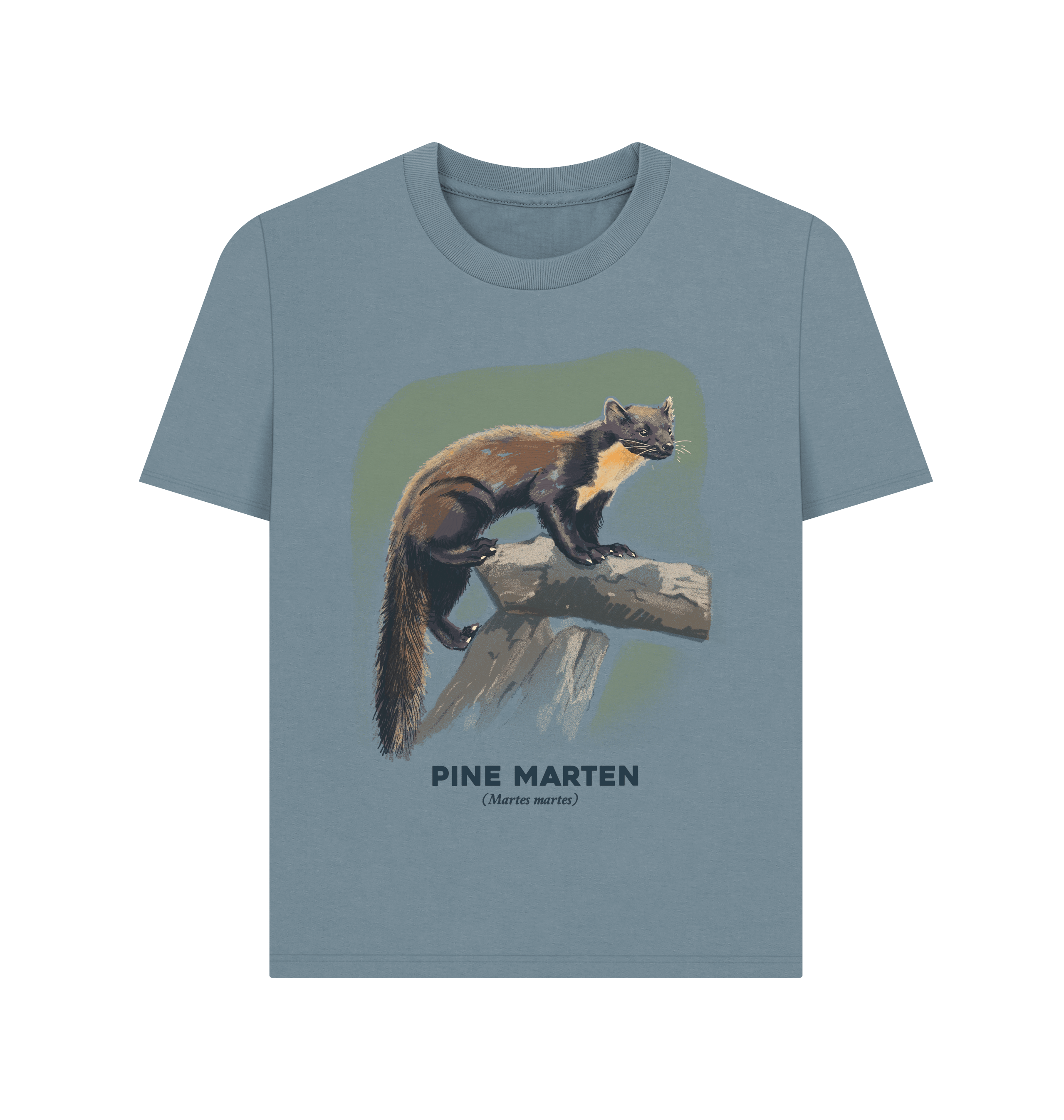 Stone Blue Printed T-shirt Front