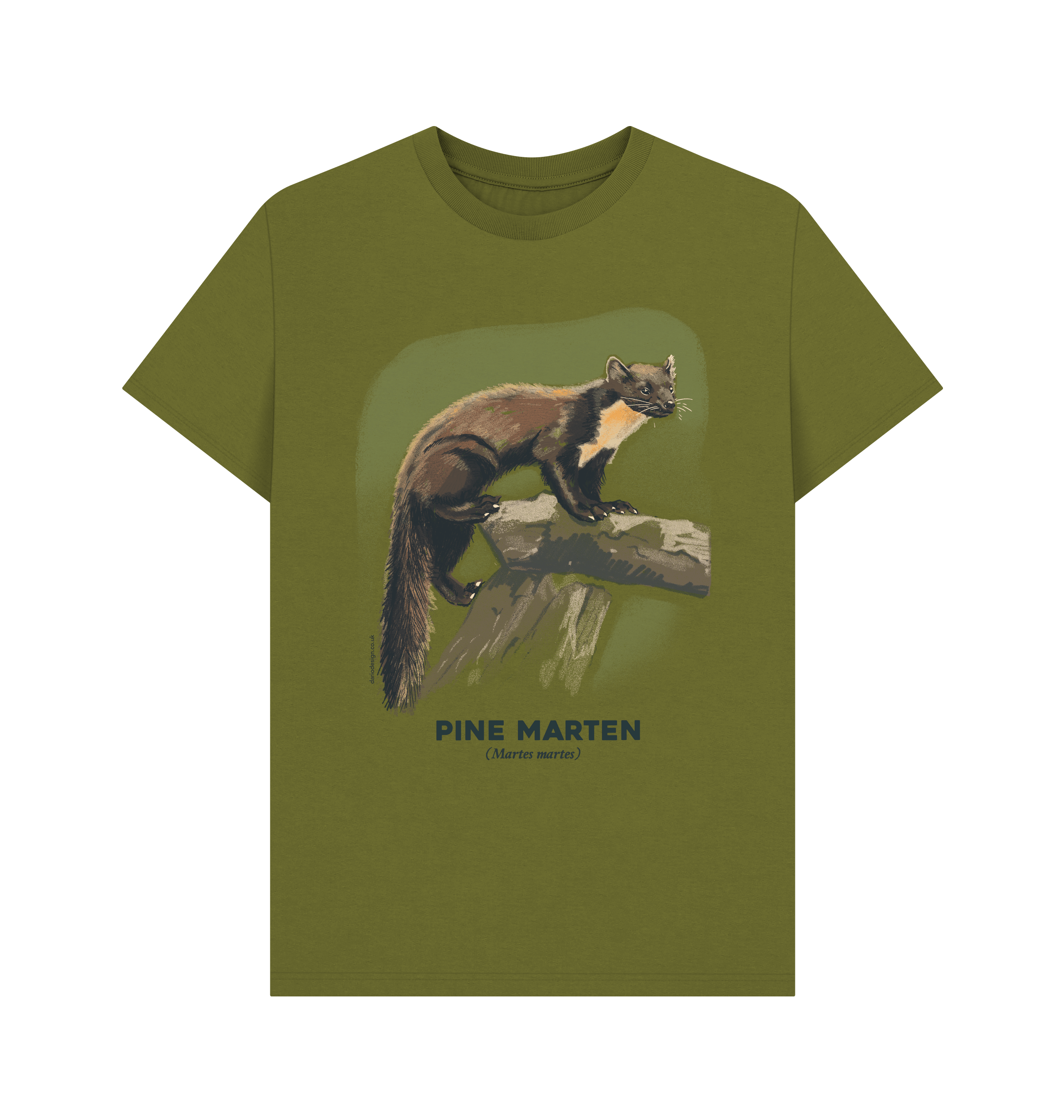 Moss Green Printed T-shirt Front