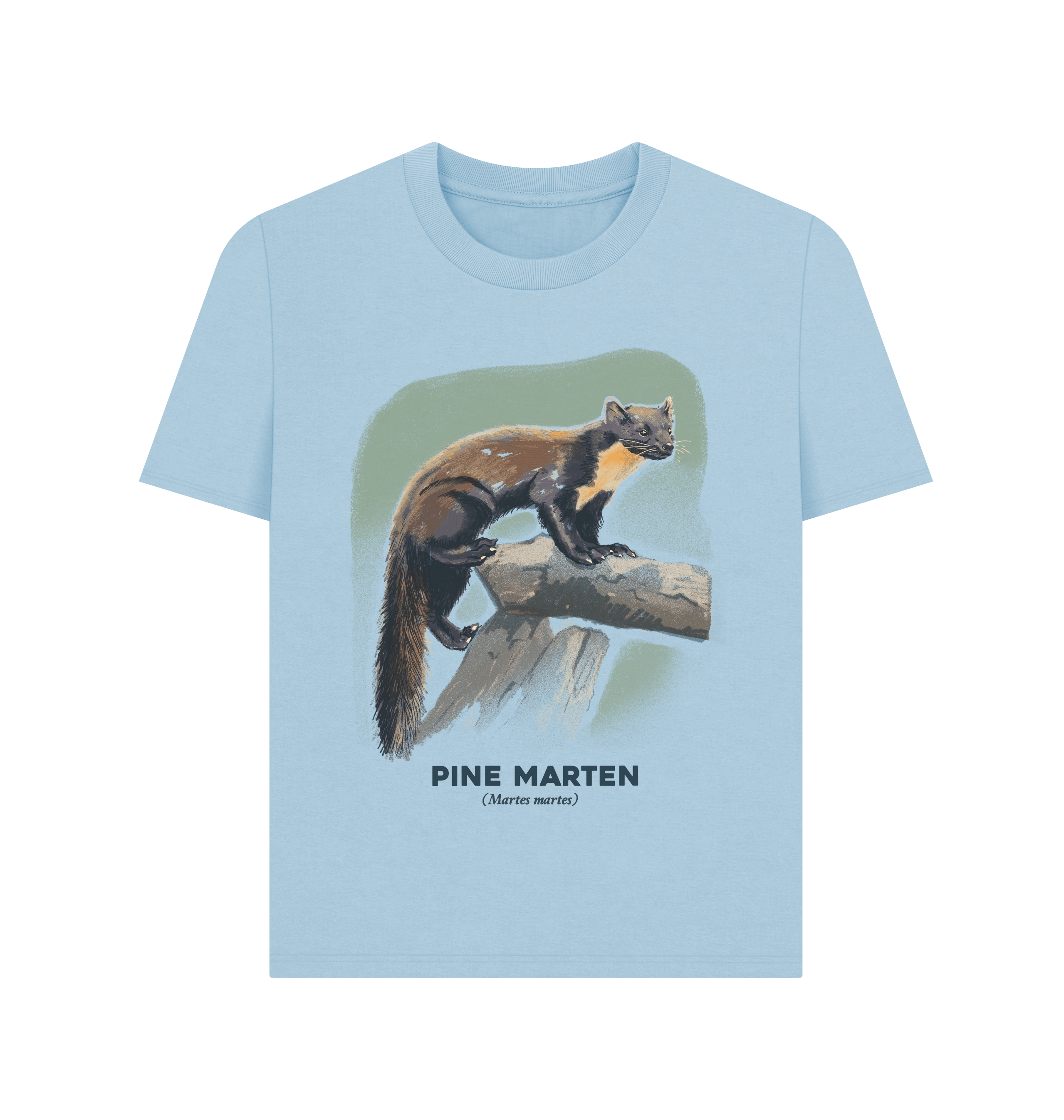 Milky Blue Printed T-shirt Front