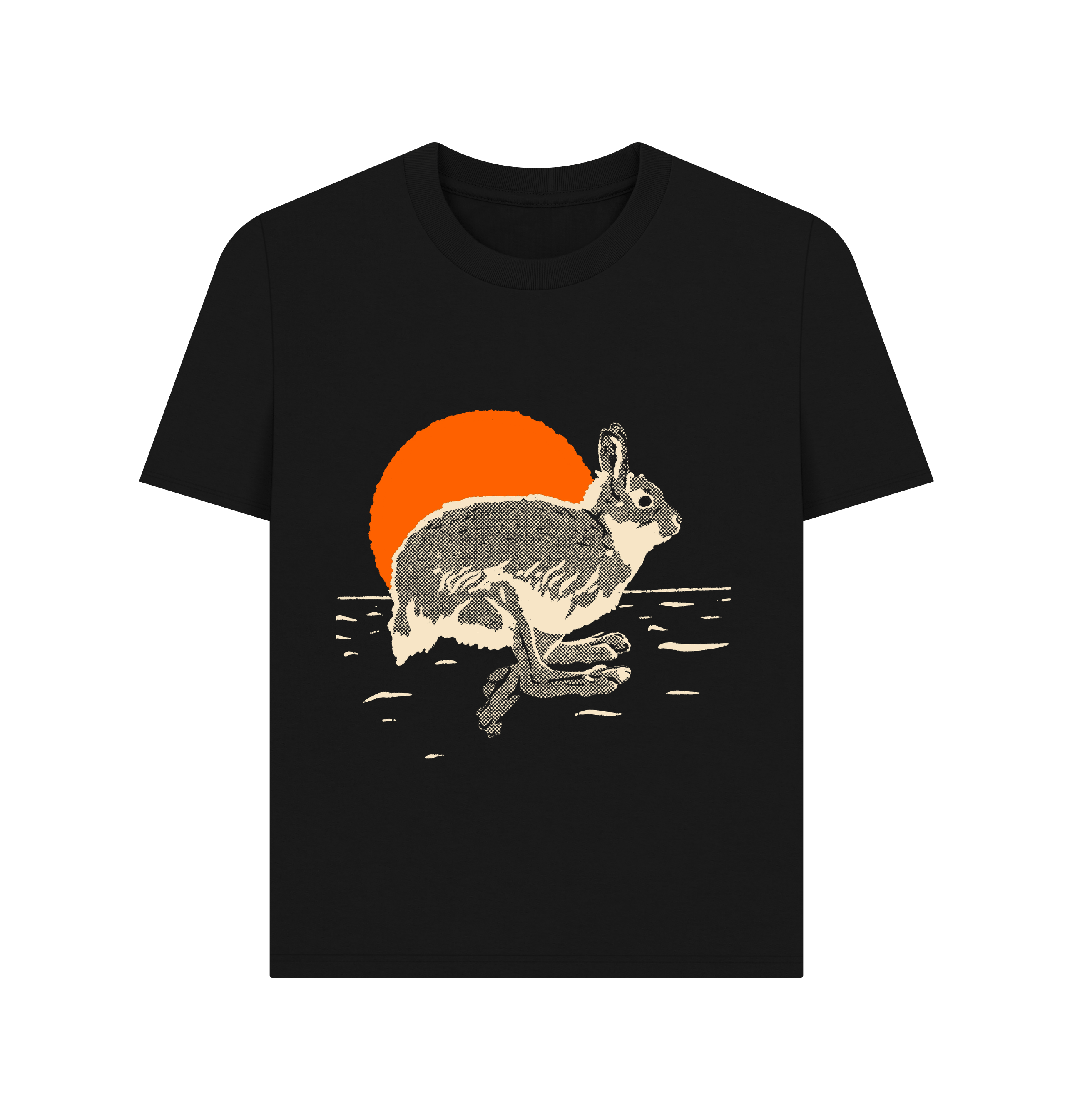 Black Printed T-shirt Front