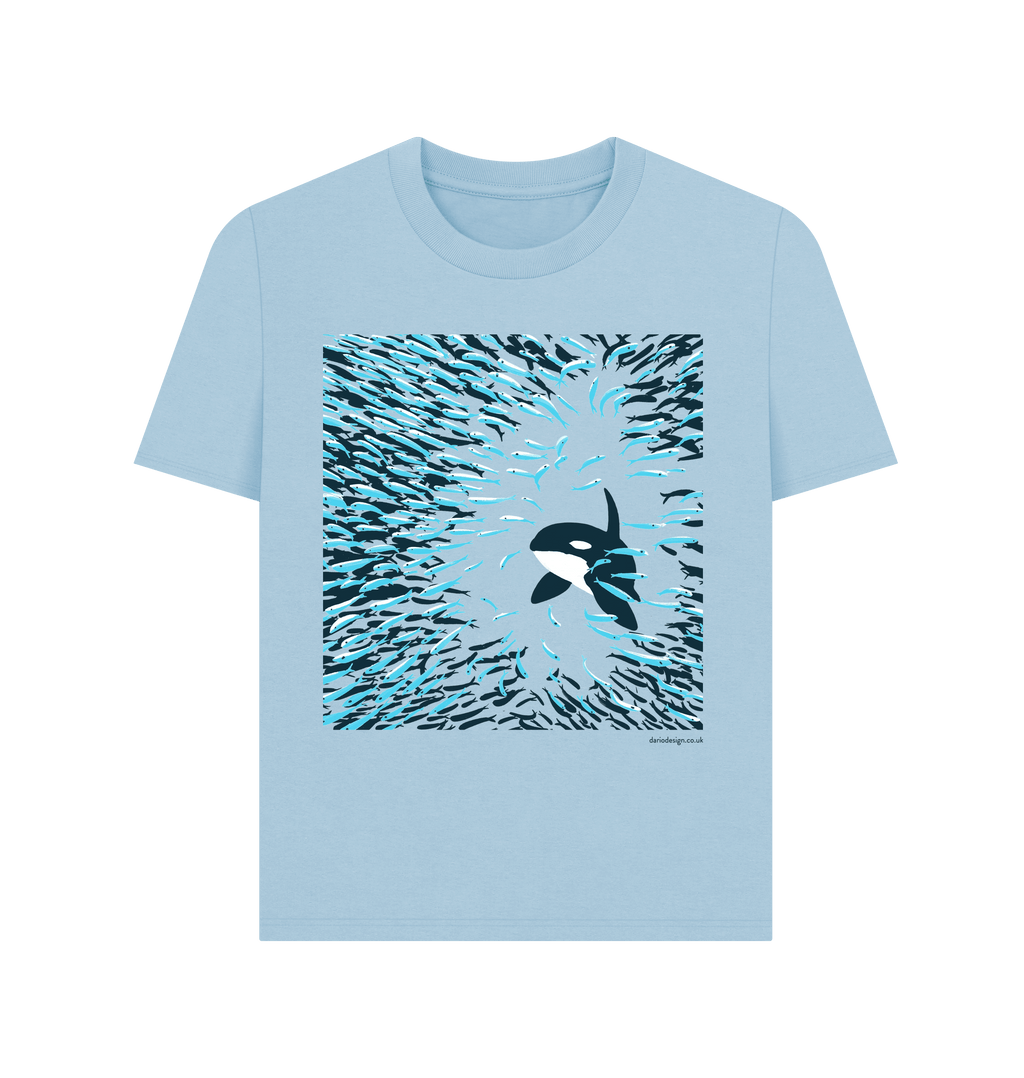 Milky Blue Printed T-shirt Front