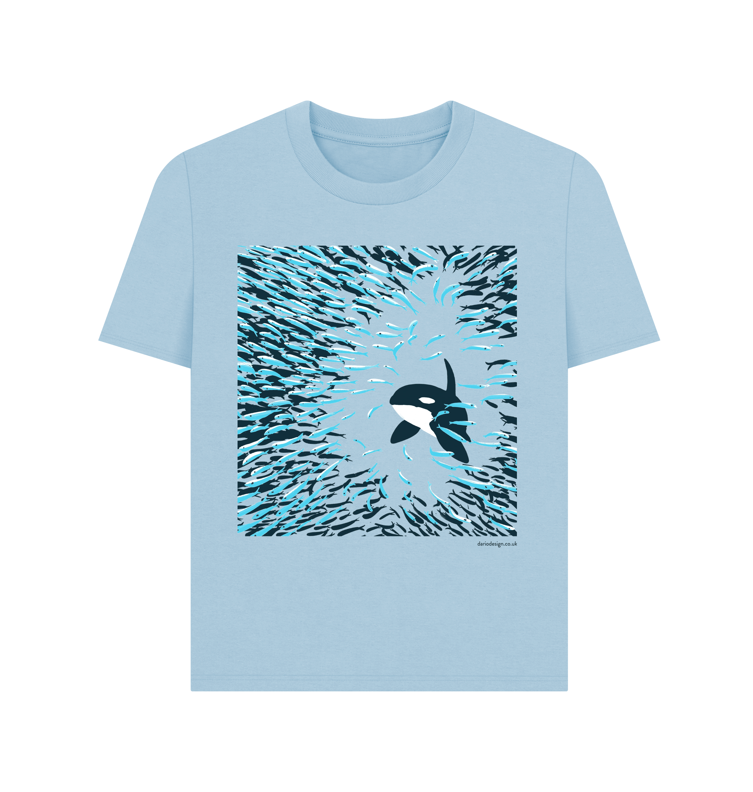 Milky Blue Printed T-shirt Front