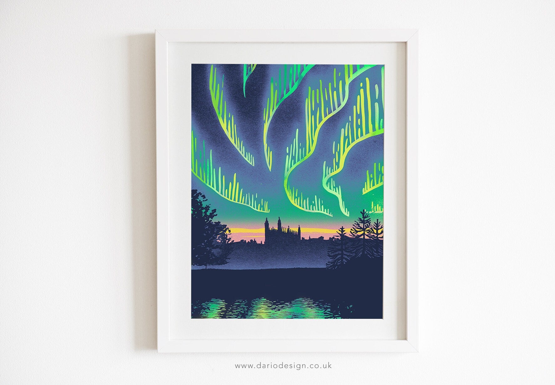 Kings College Cambridge Aurora - print.