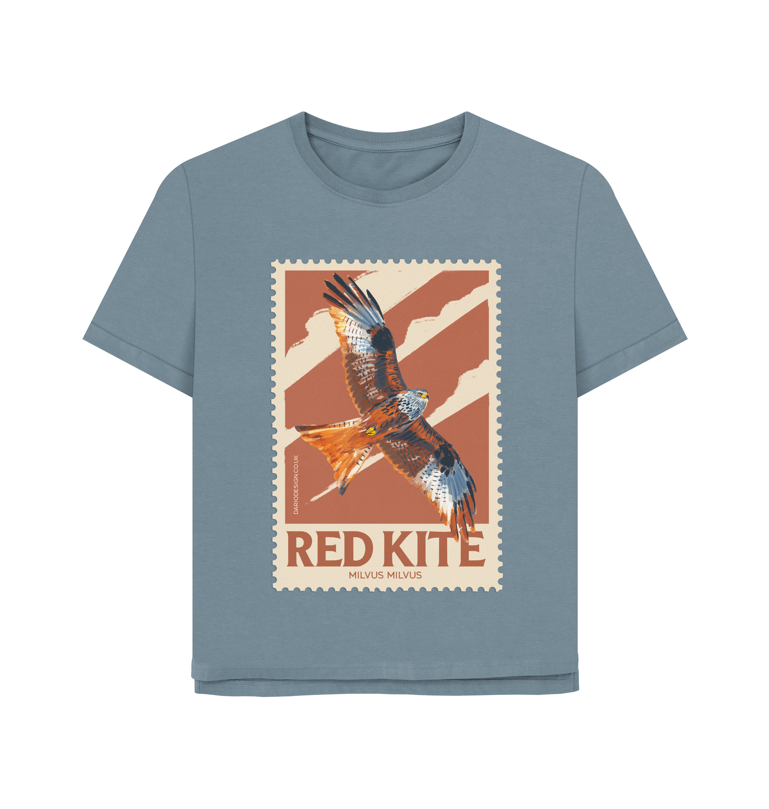 Stone Blue Printed T-shirt Front