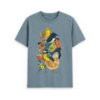 Stone Blue Printed T-shirt Front