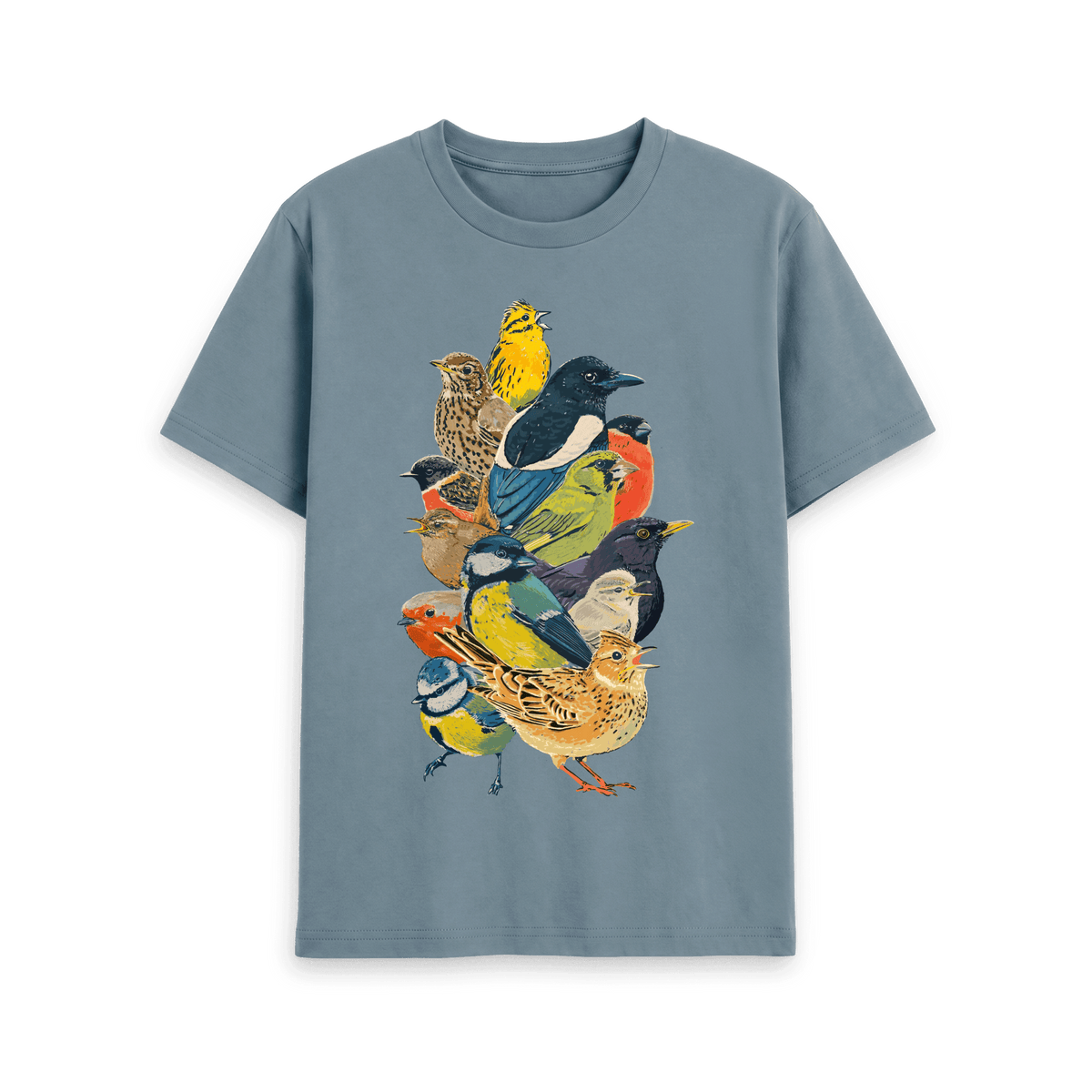Stone Blue Printed T-shirt Front