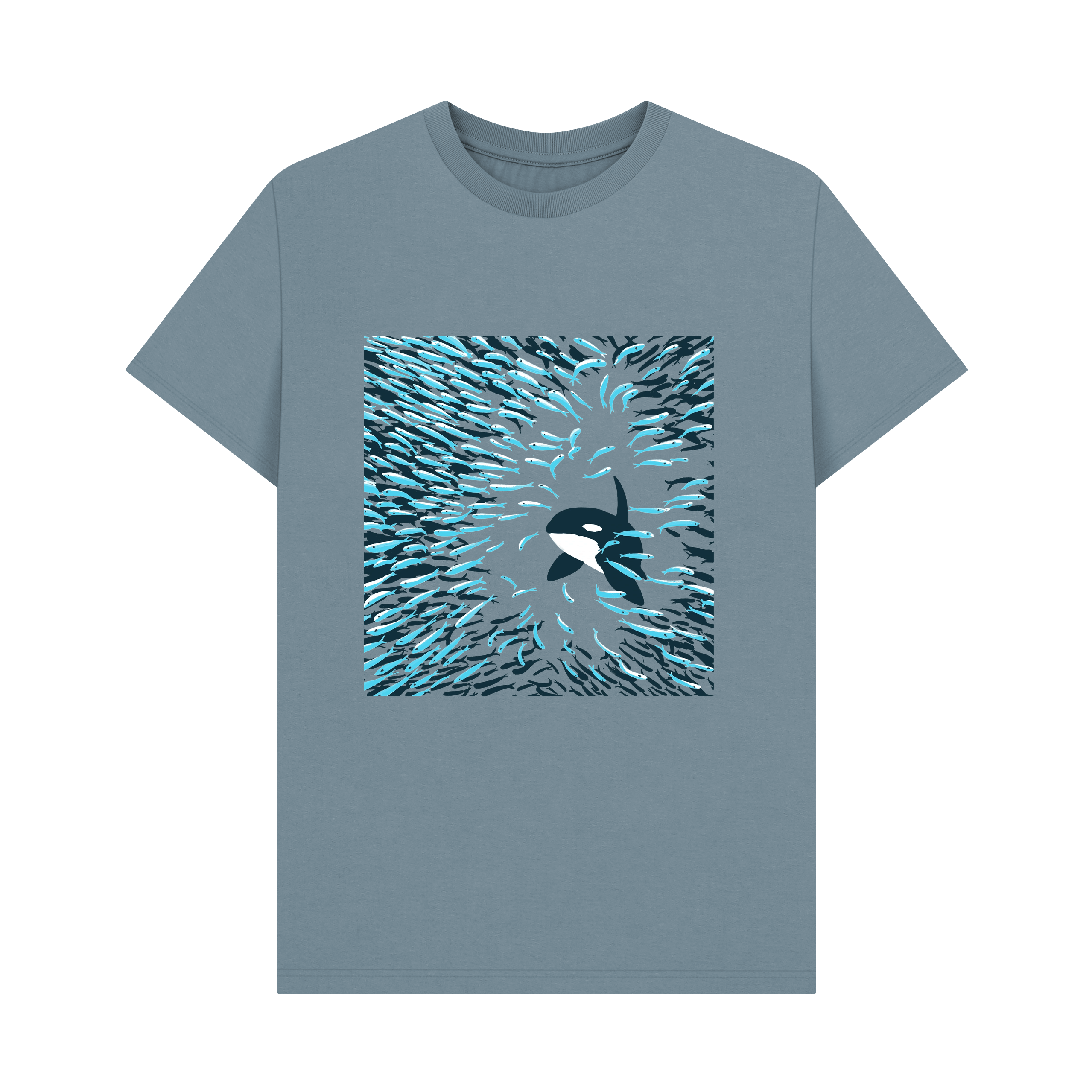 Stone Blue Printed T-shirt Front